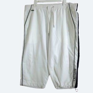 Lacoste sport white track shorts with side strips size 7
